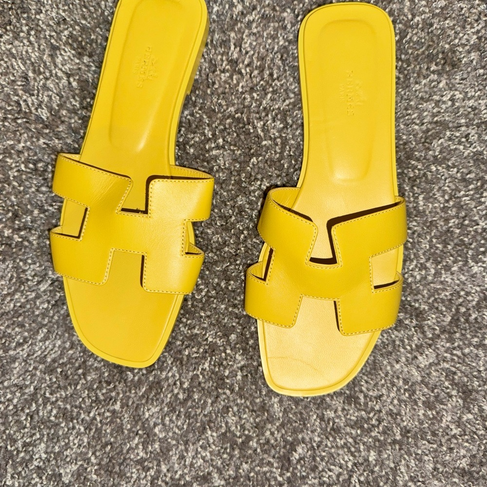 Yellow Oran Hermes Sandals